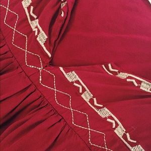 Deep Red Tunic w/ Gold Embroidery